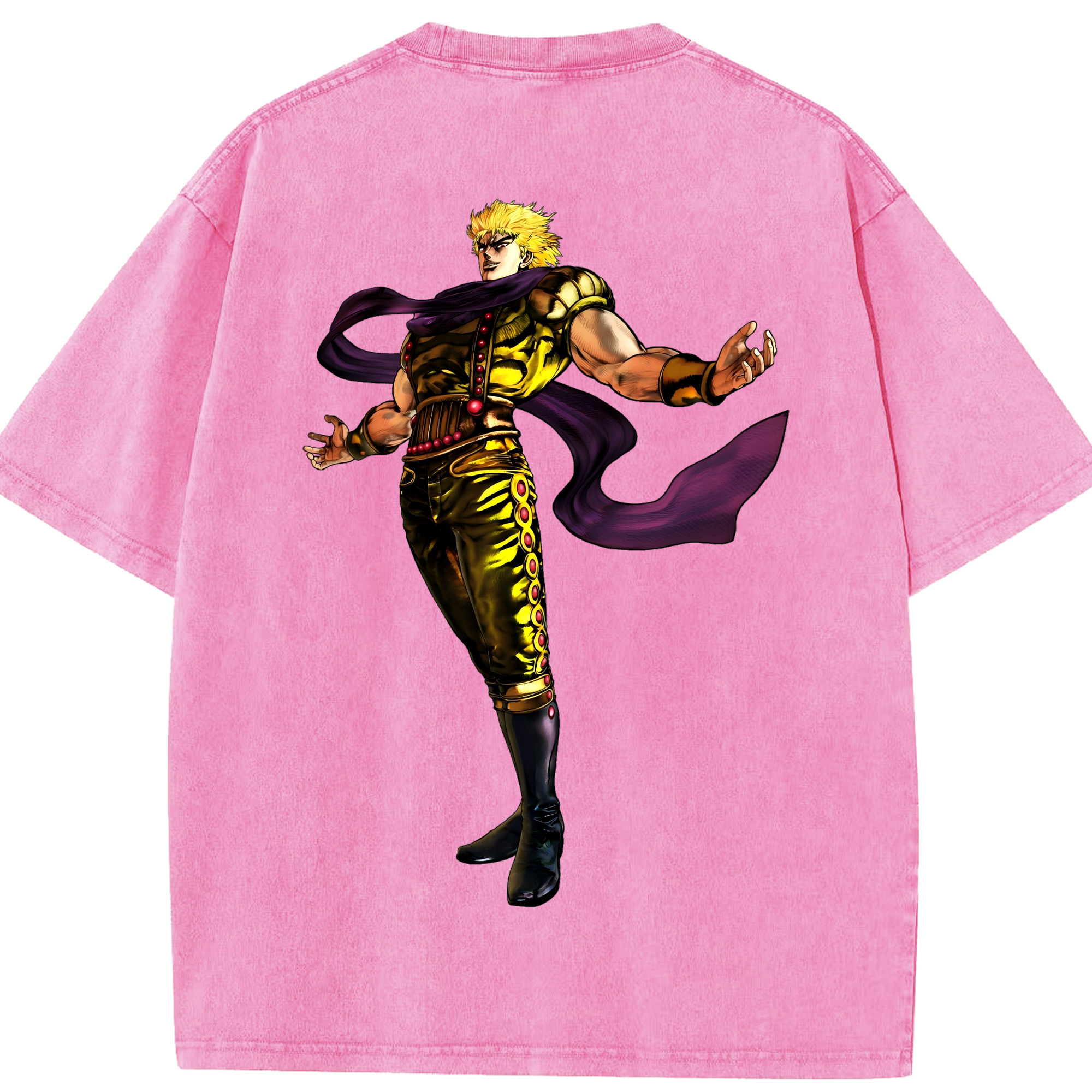 （画像用） ジョジョの奇妙な冒険 ディオ?ブランドー JoJo's Bizarre Adventure Dio Brando 綿100% ヴィンテージ風 半袖Tシャツ（背面プリント）